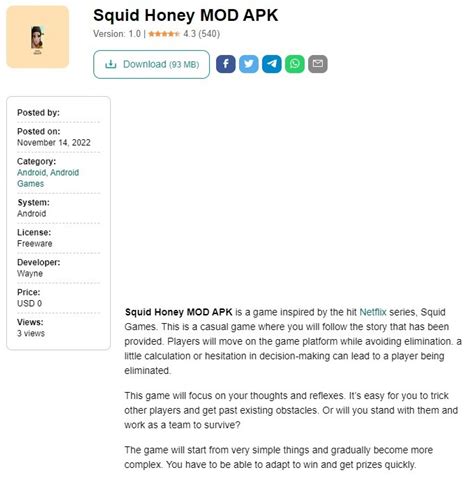 Squid Honey Mod Apk V1 0 Unlimited Money Latest 2022