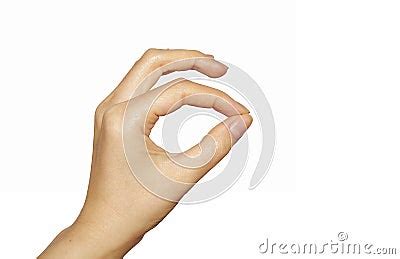 pinching hand isolated stock photo image