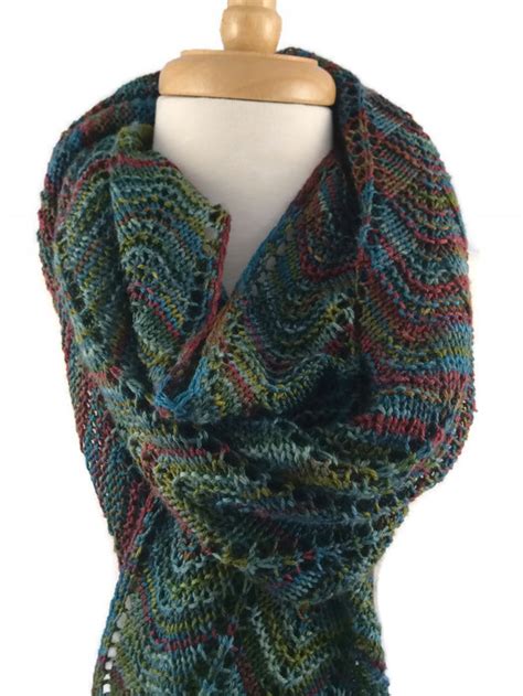 hand knit shawl wrap woolsilkpolyamide blend autumn