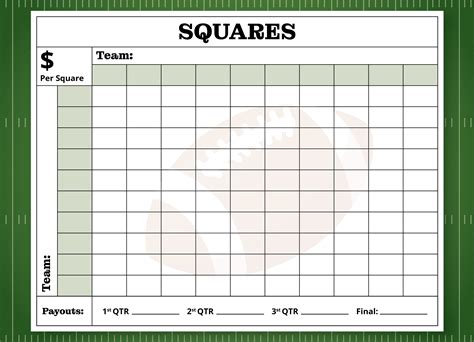 printable super bowl pool template fillable form