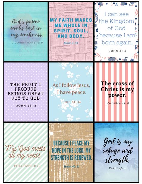 christian affirmations   printable cards