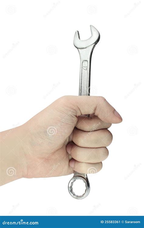 Hand Holding Spanner Stock Image Image Of Finger Parts 25583361