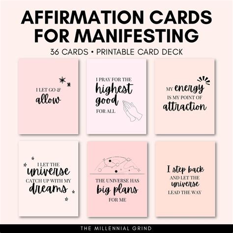 affirmation cards printable affirmation cards deck etsy