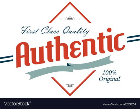 authentic logo royalty  vector image vectorstock