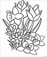 Spring Flowers Pages Coloring Printable Color Print sketch template