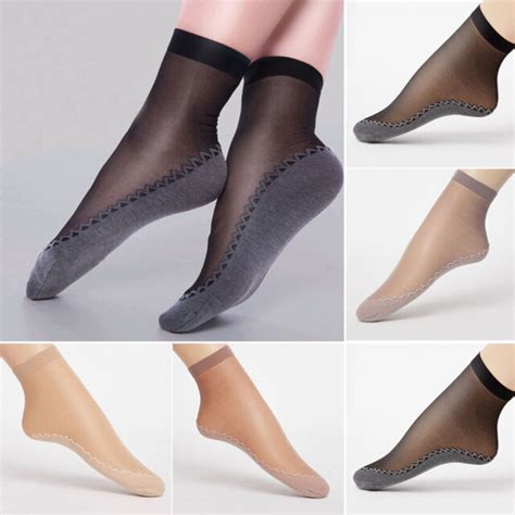 new ultra thin elastic silk short silky stockings women ankle socks 4