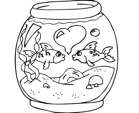 page   fish bowl coloring pages