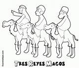 Coloring Reyes Magos Pages Tres Kings Los Navidad Dia Feliz Epiphany Popular sketch template
