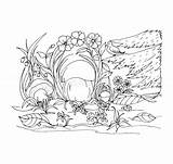 Mushrooms Clearing Boletus Glade Stumps Berries sketch template