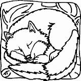 Coloring Fox Sleeping Pages Peacefully Choose Board sketch template