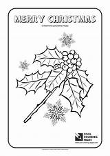 Coloring Berries Holly Cool Pages Christmas Holidays Merry Print sketch template