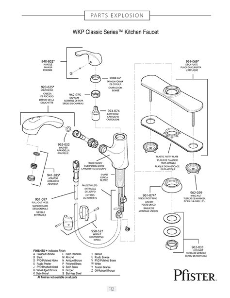 pfister kitchen faucet parts diagram    kitchen
