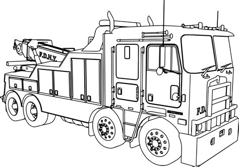 coloring truck tow pages trucks drawing pulling printable color