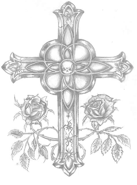 cross  roses drawing  wingedcat kimmie  deviantart