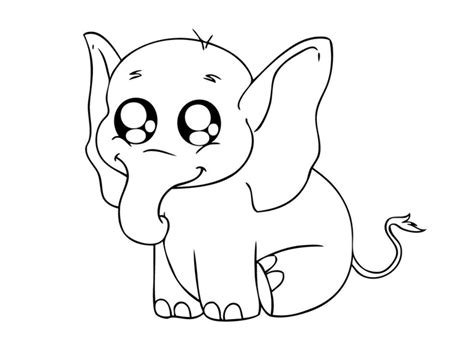 baby elephant coloring pages animal