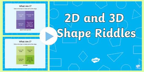 Ks1 2d And 3d Shape Riddle Powerpoint Teacher Made