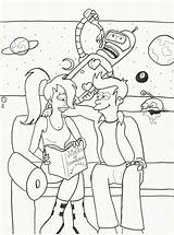 Futurama Coloring Pages Printable Colouring Kids Popular Library Clipart Choose Board sketch template