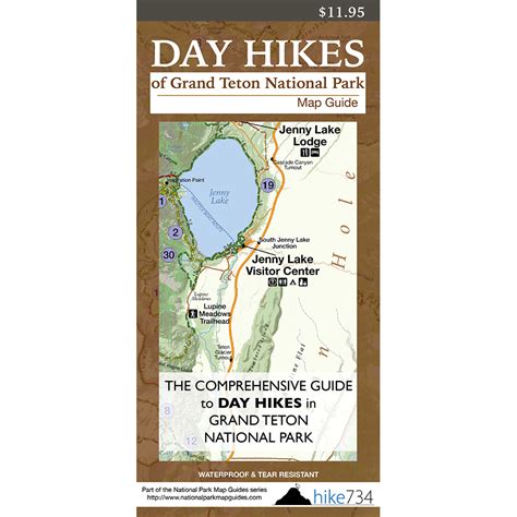 day hiking in grand teton national park hike 734 national parks map
