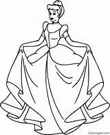 Cinderela Pintar Coloringall sketch template