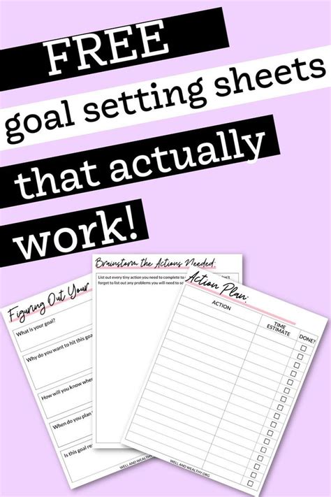 printable goal sheets easily achieve  goals goals