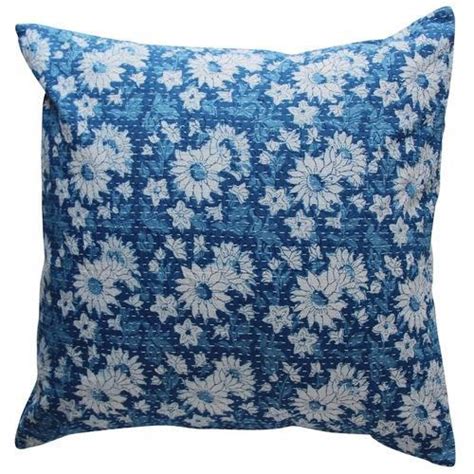 100 cotton floral hand block print blue cushion cover packaging type