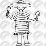 Poncho Mexican Remove sketch template