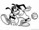 Goofy Coloring Pages Basketball Disneyclips Playing Disney Funstuff sketch template