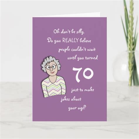 70th birthday for her funny card