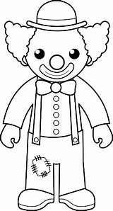 Clown Coloring Kids Circus Outline Vector Illustration sketch template