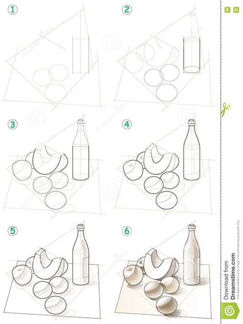 Page Shows How To Learn Step By Step To Draw A Still Life