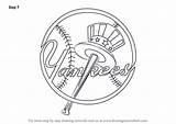 Yankees Logo York Draw Step Coloring Drawing Pages Mlb Template Tutorials Sports Templates Drawingtutorials101 sketch template