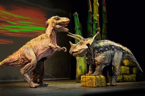 grey reviews   review  erths dinosaur zoo  broadway playhouse