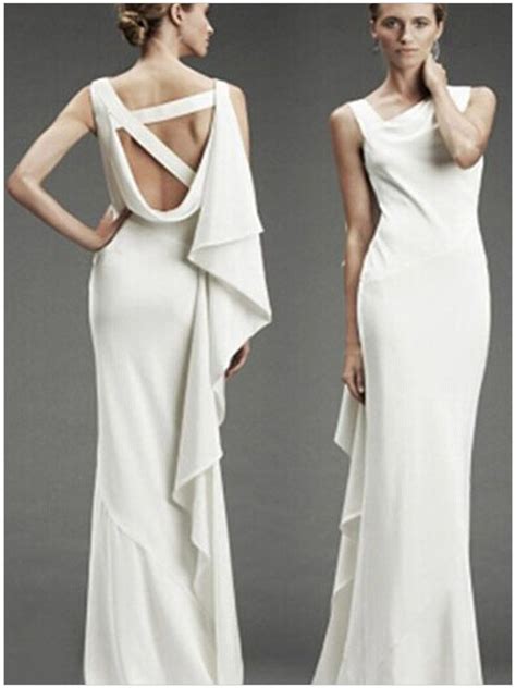Cheap Sleeveless Long White Bridesmaid Gowns Online Store For Women