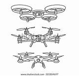 Outline Quadcopter Quadcopters Illustration Vector Stock Search Shutterstock Drone Camera Illustrations sketch template
