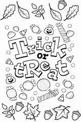 Halloween Coloring Pages Trick Treat Kids Print Printable Color Pdf Activities Spooky Printcolorcraft sketch template