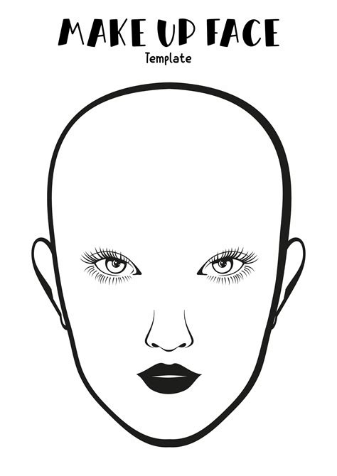 printable makeup face template customize  print