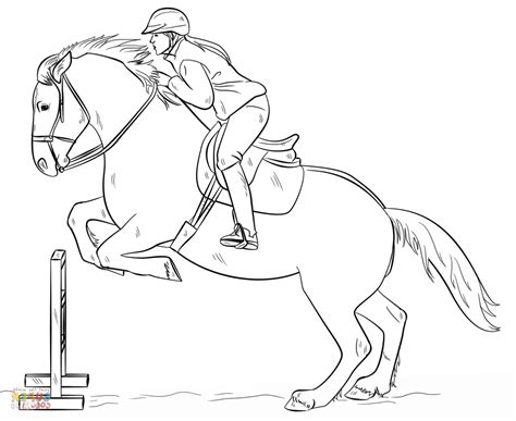 realistic horse coloring pages jumping   print  color