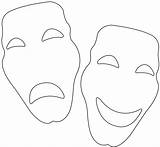 Theater Masks Outline Silhouettes Silhouette Vector Coloring Pages sketch template