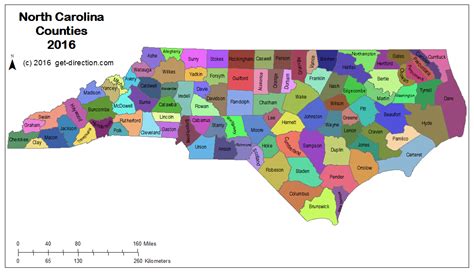map  north carolina counties