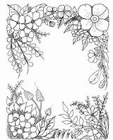 Border Drawing Blume Colouring Bloem Mykinglist Frise Fleurs Malvorlagen Bordure Ingalls 1886 Bloemen 공부 색칠 출처 sketch template