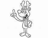 Rudolph Nosed Reindeer Red Coloring Pages Cute Coloringcrew Color Getcolorings sketch template