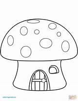 Mushroom Coloring Pages House Printable Drawing Mushrooms Easy Color Print Adults Supercoloring Drawings Dot Pa Source sketch template