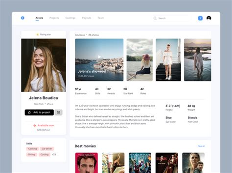 actor page  uxdn  dribbble