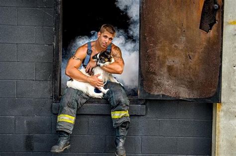 “hot” Firefighters With Kittens And Puppies Calendar
