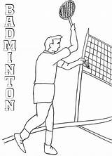 Badminton Coloring Printable Onlinecoloringpages Pages sketch template
