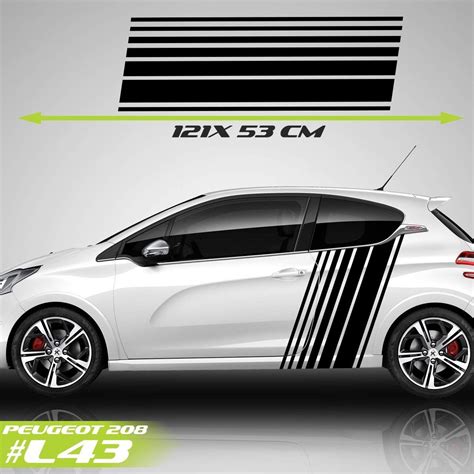 peugeot  sport racing stripes logo stickers decal car stickers graphics black matt amazon