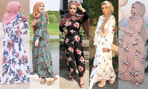 fashion tips    wear floral dresses hijab fashion inspiration