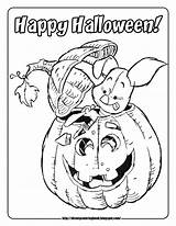 Halloween Coloring Pages Disney Pooh Sheets Printable Pumpkin Piglet Carving Kids Happy Color Friends Winnie Book Fall Mickey Cute Sheet sketch template