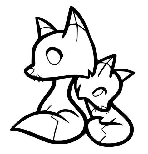 cute fox coloring page  printable coloring pages  kids