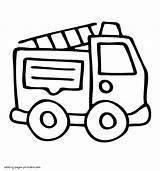 Truck Fire Coloring Pages Printable Easy Simple Trucks Preschoolers Very Print Template Lego sketch template